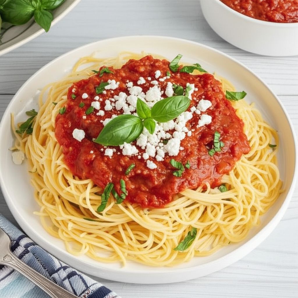 Angel Hair with Feta and Sun-Dried Tomatoes