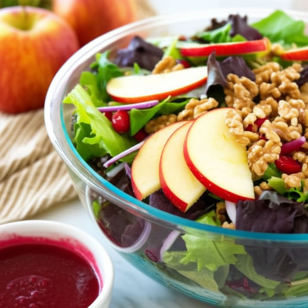 Apple Walnut Salad with Cranberry Vinaigrette