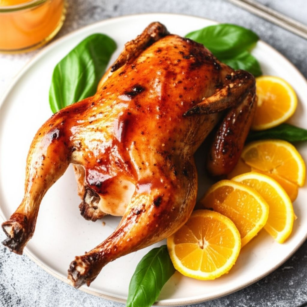 Apricot-Glazed Cornish Hens