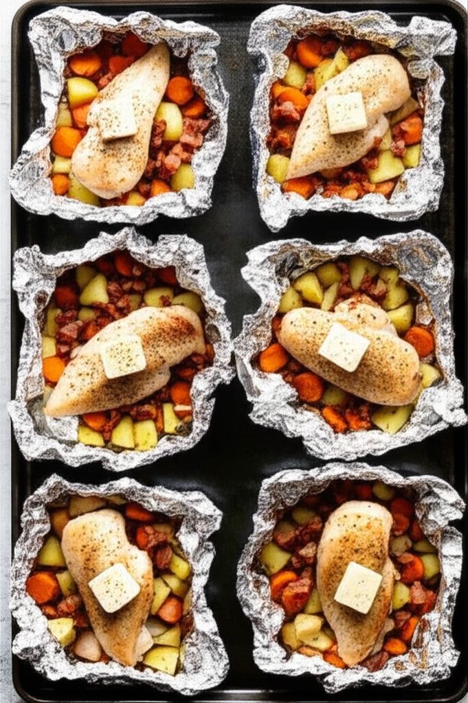 Bacon and Chicken Foil Packets