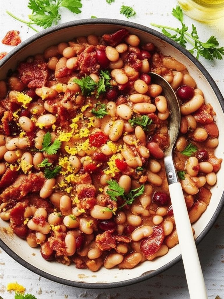 Bacon and Cranberry Bean Ragout