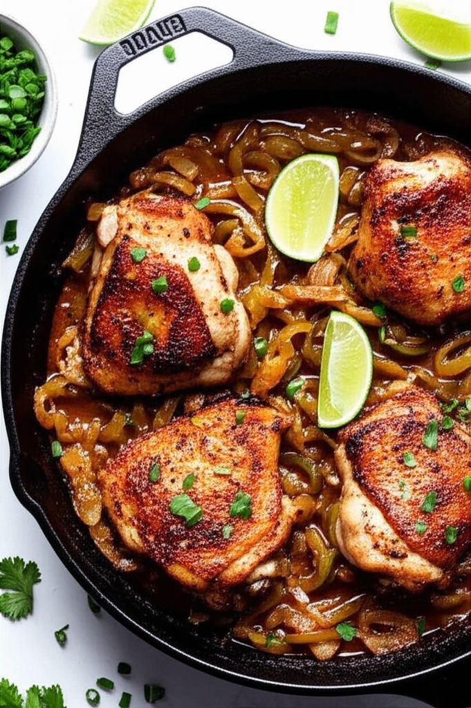 Baked Chicken Thighs in Hatch Chile Cream Sauce