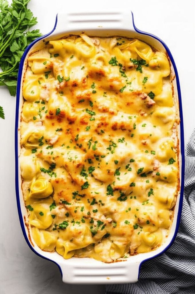 Baked Chicken Tortellini Alfredo