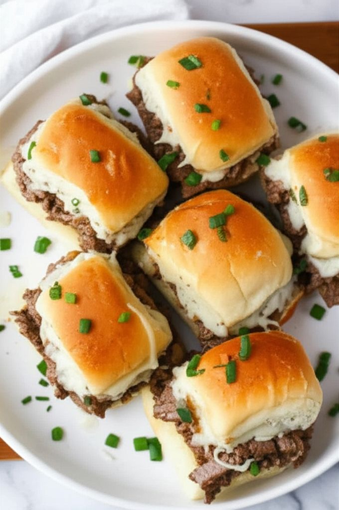 Baked Philly Cheesesteak Sliders