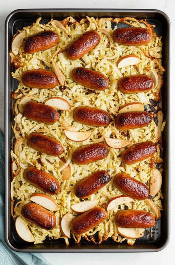 Basic Sheet Pan Chicken Sausage and Roasted Cabbage