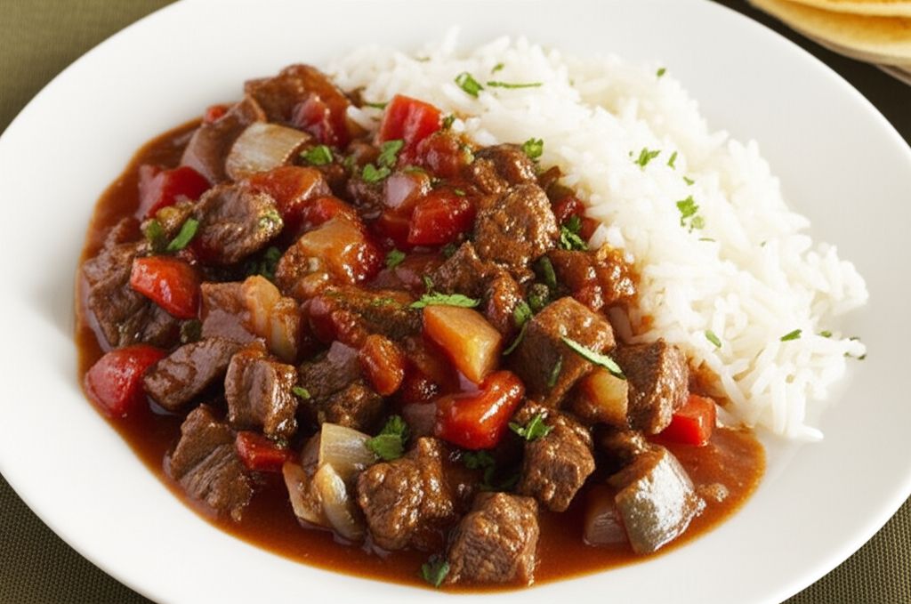 Beef, Green Chili, and Tomato Stew