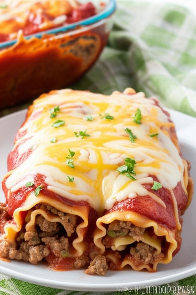 Beefy Lasagna Roll-Ups