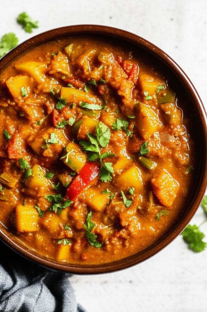 Bell Pepper, Tomato, and Potato Indian Curry