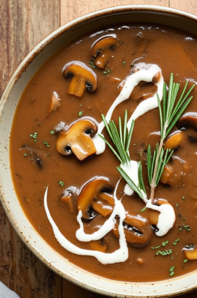 Bourbon and Baby Bella Mushroom Sauce