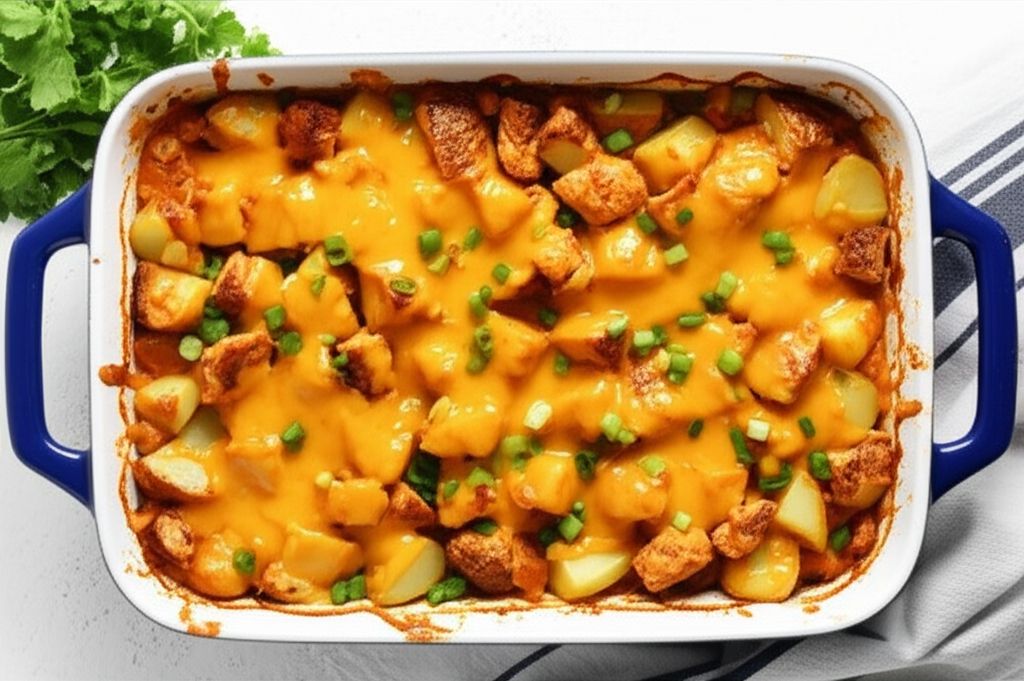 Buffalo Chicken and Roasted Potato Casserole