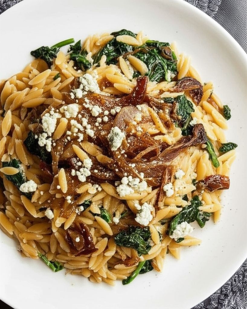 Caramelized Onion and Blue Cheese Orzo