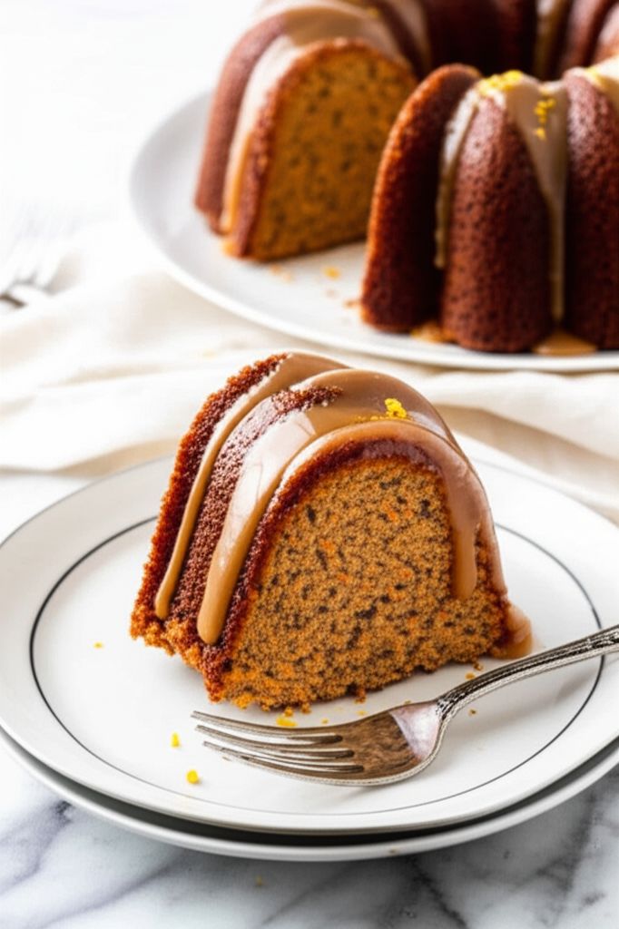 Carrot Bundt Cake with Orange-Bourbon Glaze