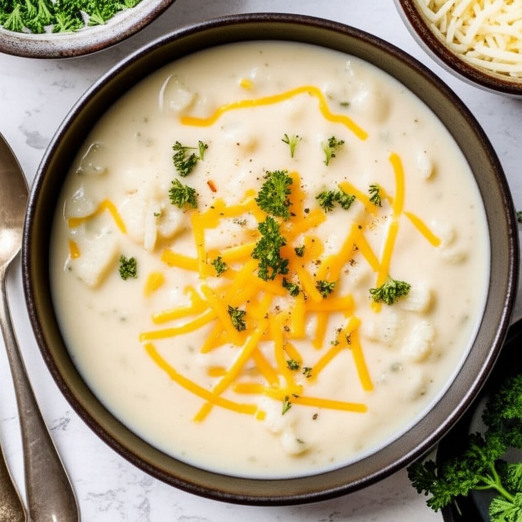 Cauliflower and White Cheddar Cheese Soup