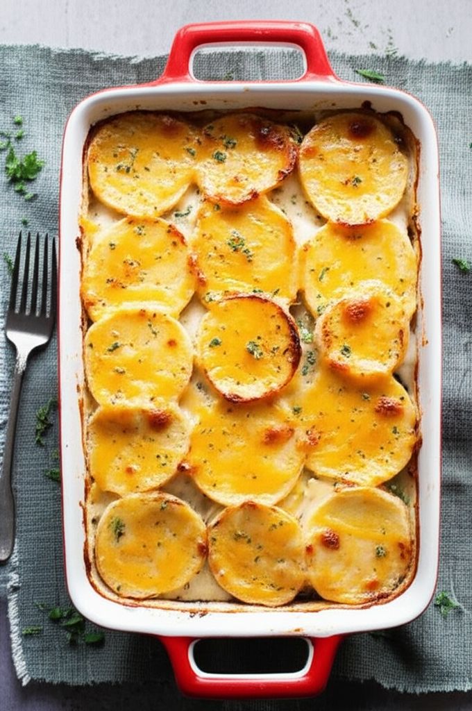 Cheesy Turnip and Potato Gratin