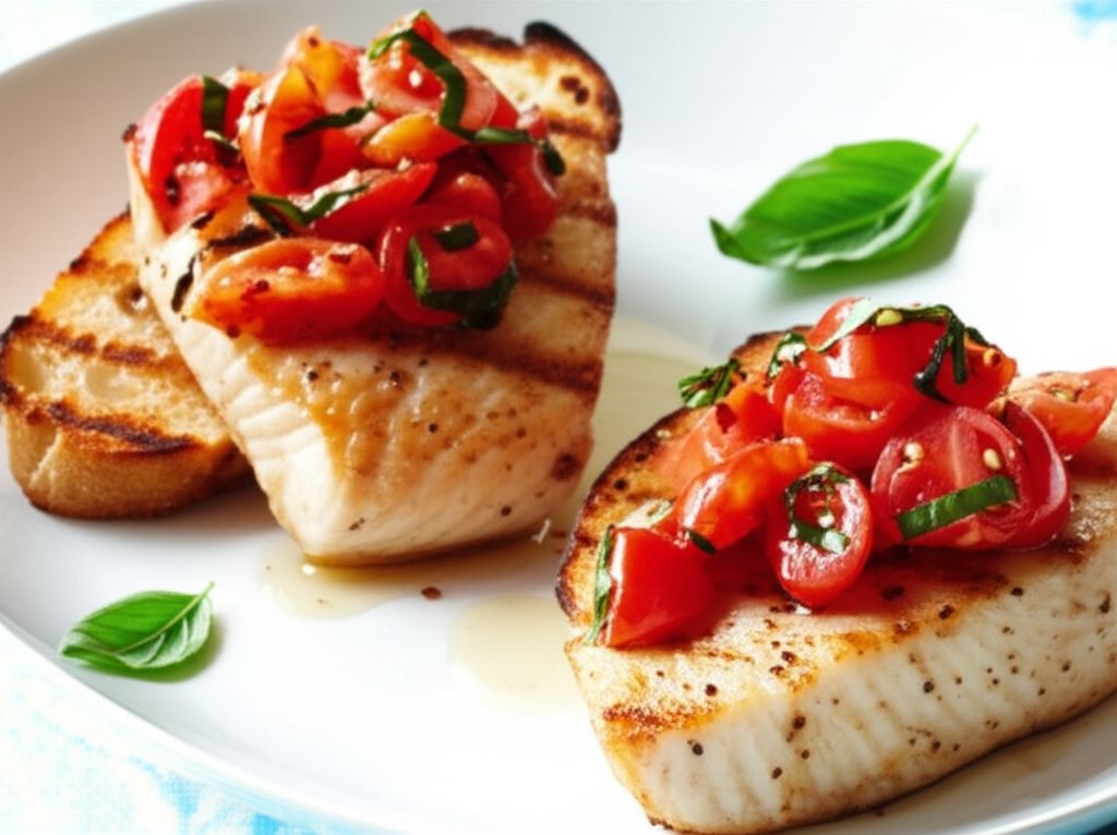 Chef John's Grilled Swordfish Bruschetta