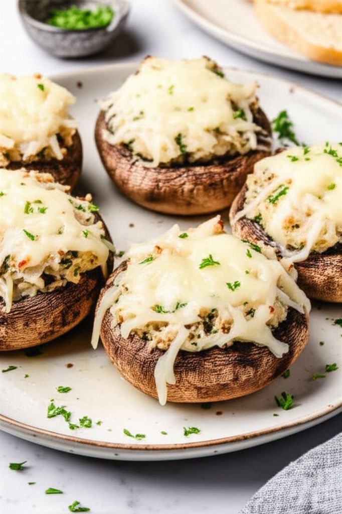 Chicken, Artichoke, and Spinach-Stuffed Portobellos