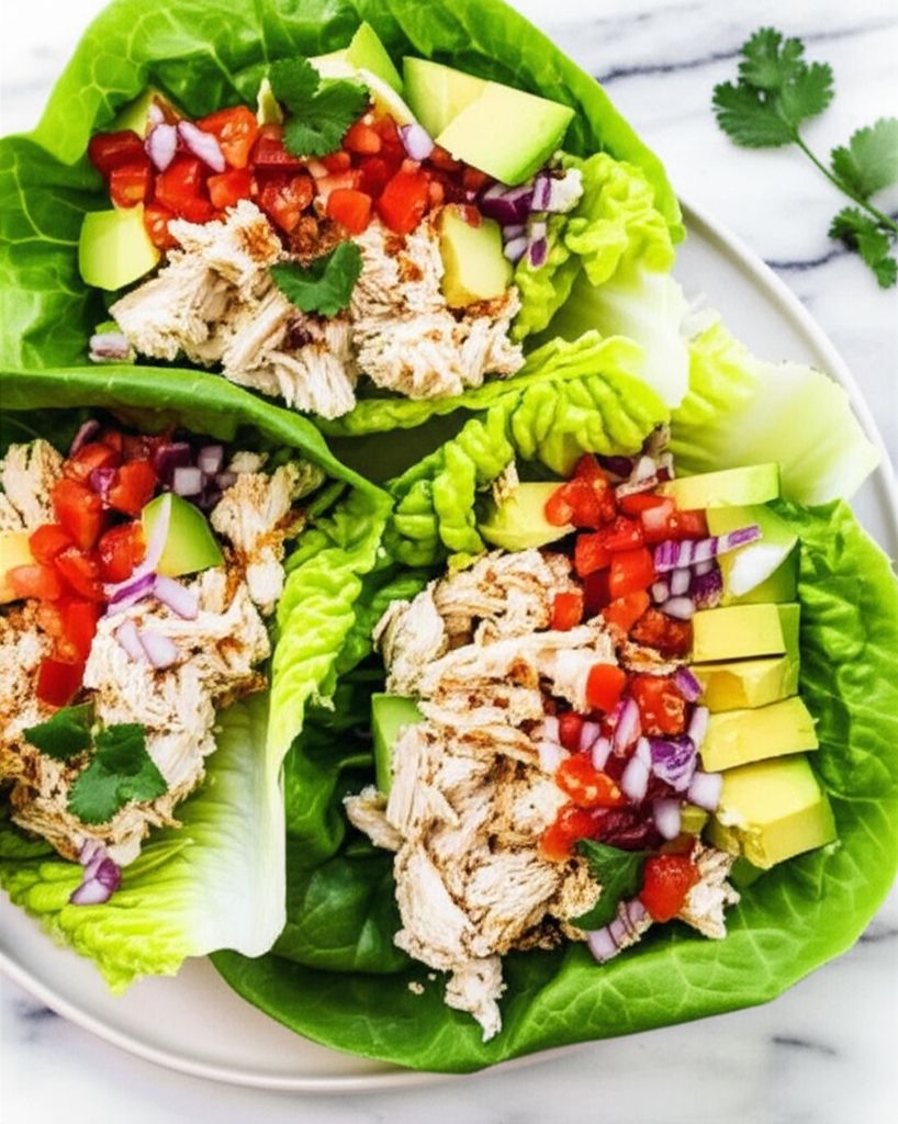 Chicken, Avocado, and Bacon Lettuce Wrap