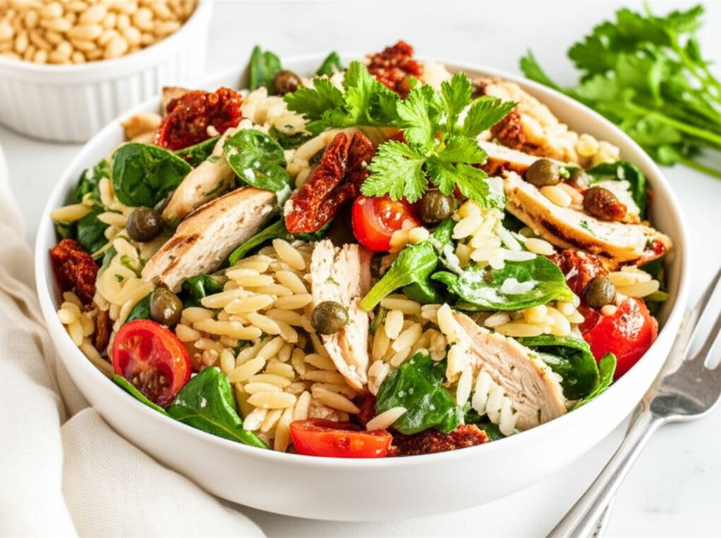 Chicken Florentine Salad with Orzo Pasta