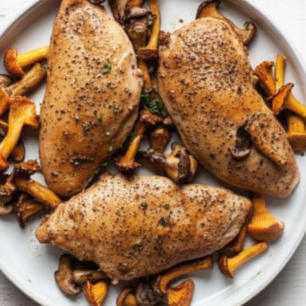 Chicken with Chanterelle Mushrooms and Marsala Wine
