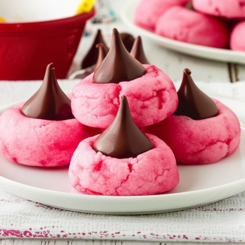 Chocolate Cherry Kiss Cookies