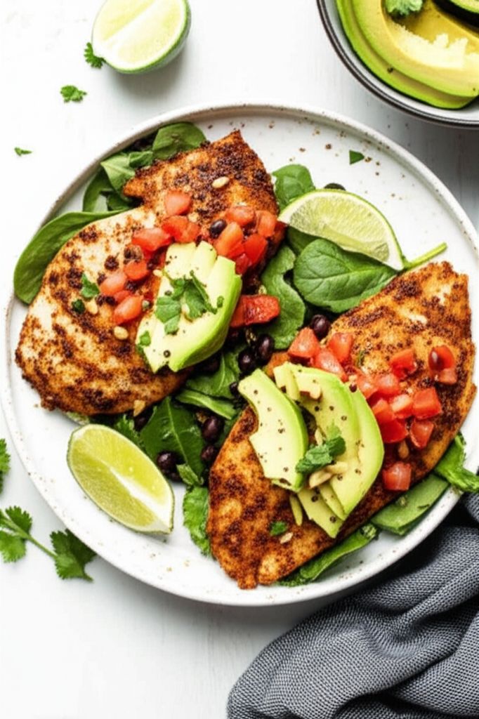 Cilantro Lime Quinoa Bowl with Blackened Tilapia