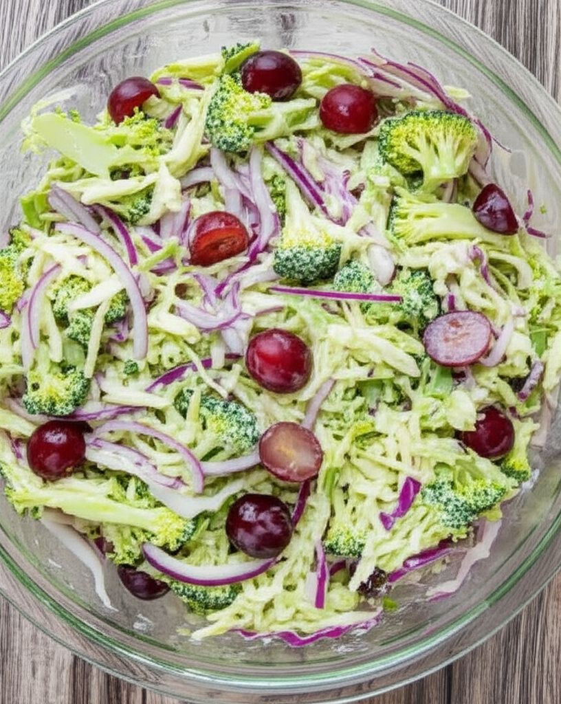 Coleslaw With Grapes and Spinach