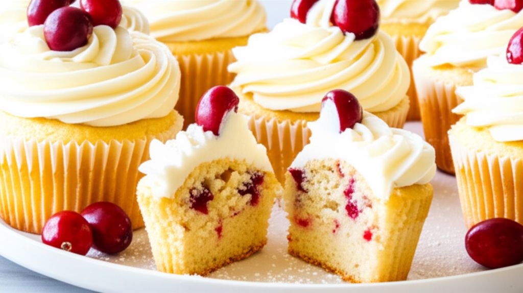 Cranberry Cupcakes with White Chocolate Frosting