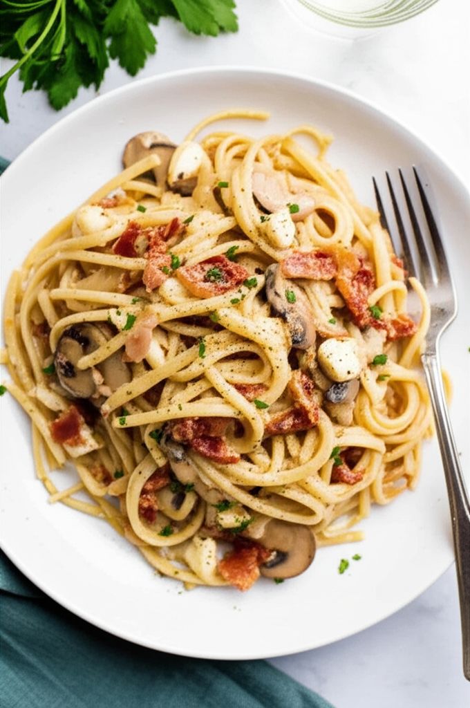 Creamy Brie and Bacon Pasta