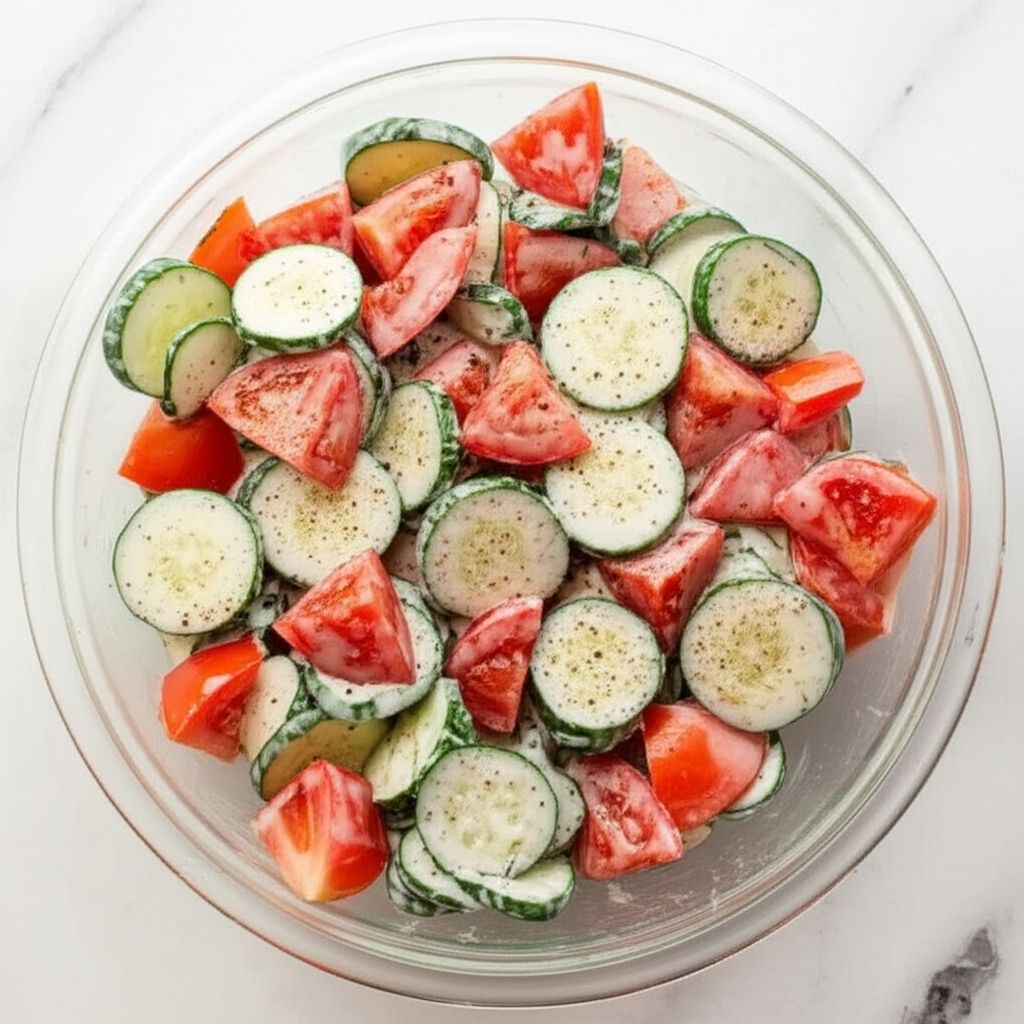 Creamy Cucumber Tomato Salad