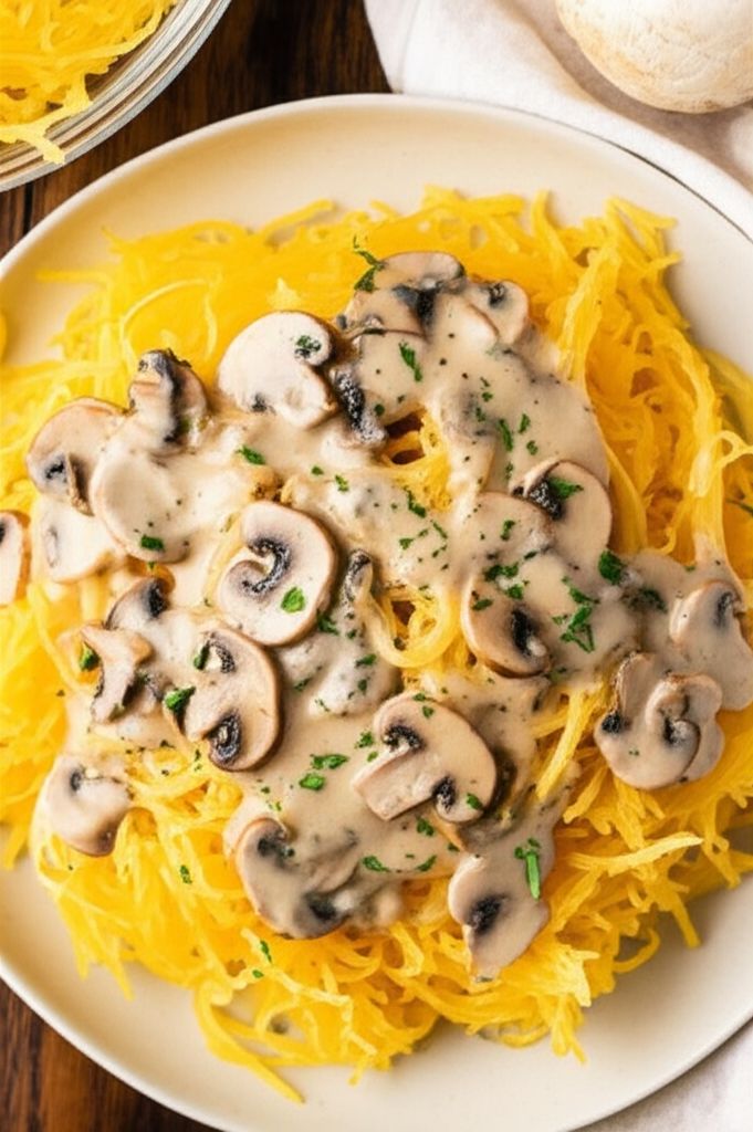 Creamy Mushroom Spaghetti Squash
