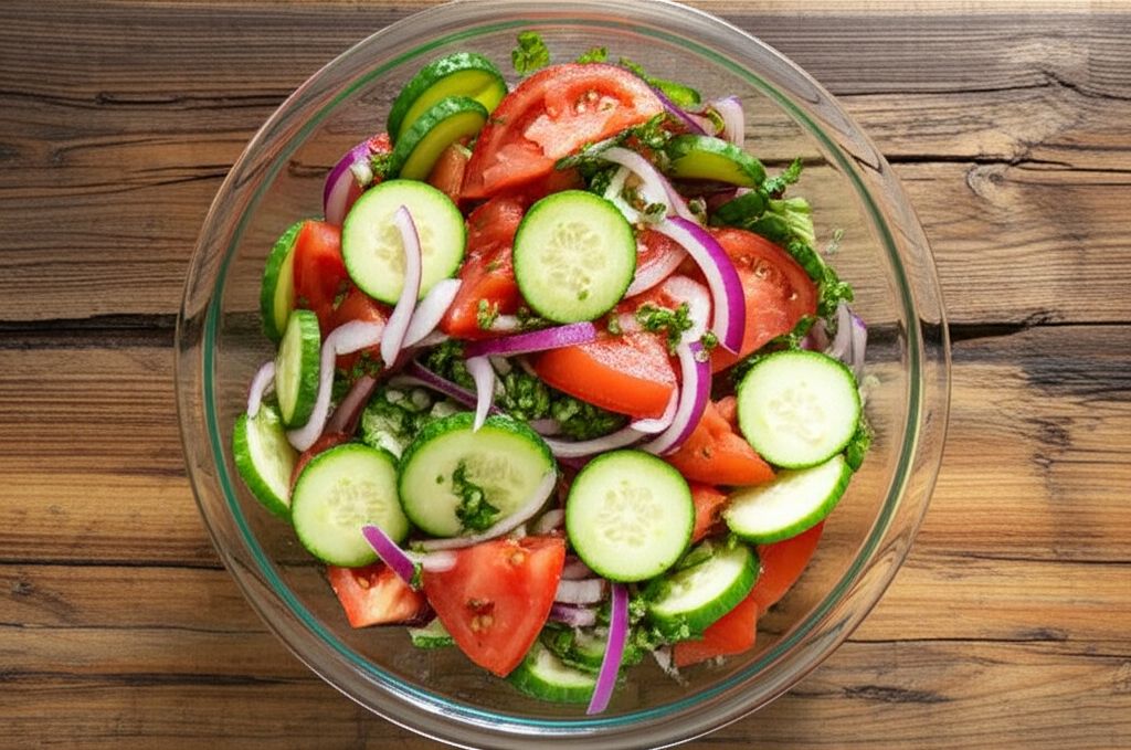 Cucumber, Tomato, and Red Onion Salad