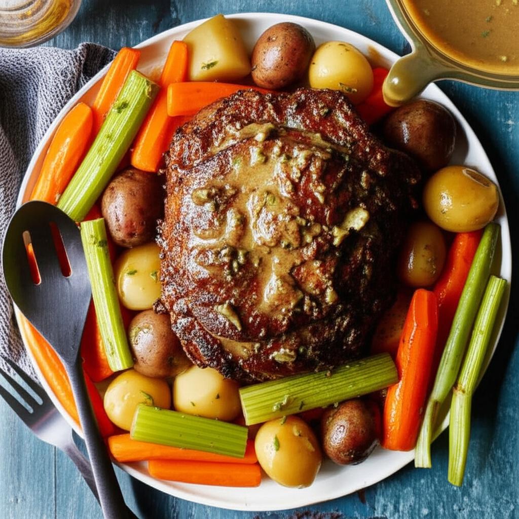 Dan's Fallin' Apart Pork Pot Roast with Cracked Pepper Gravy