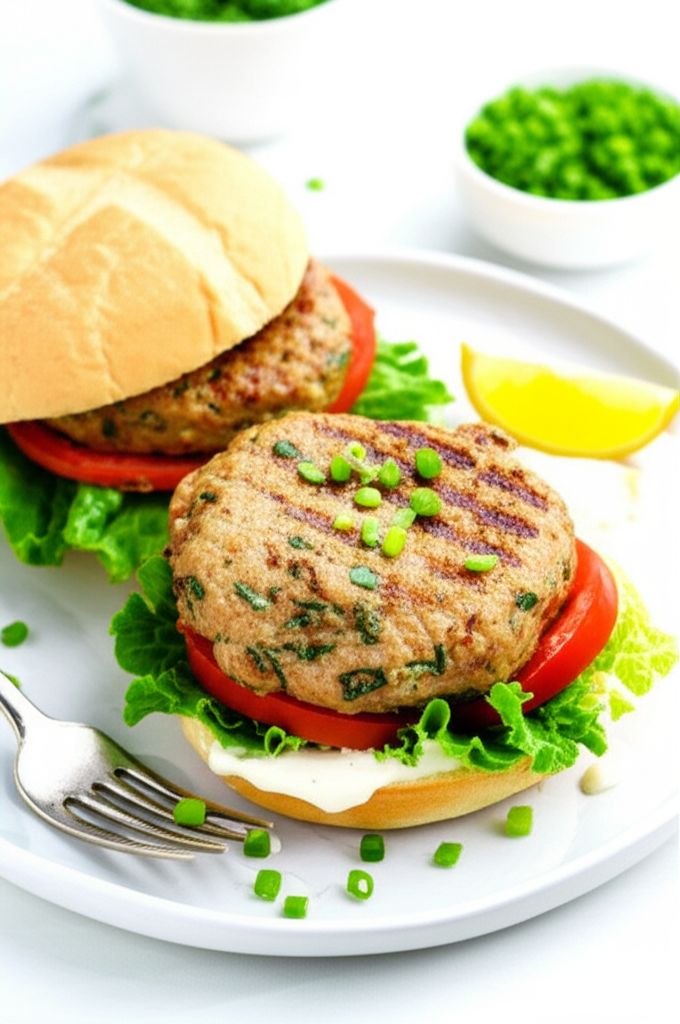 Delicious Ahi Fish Burgers with Chives