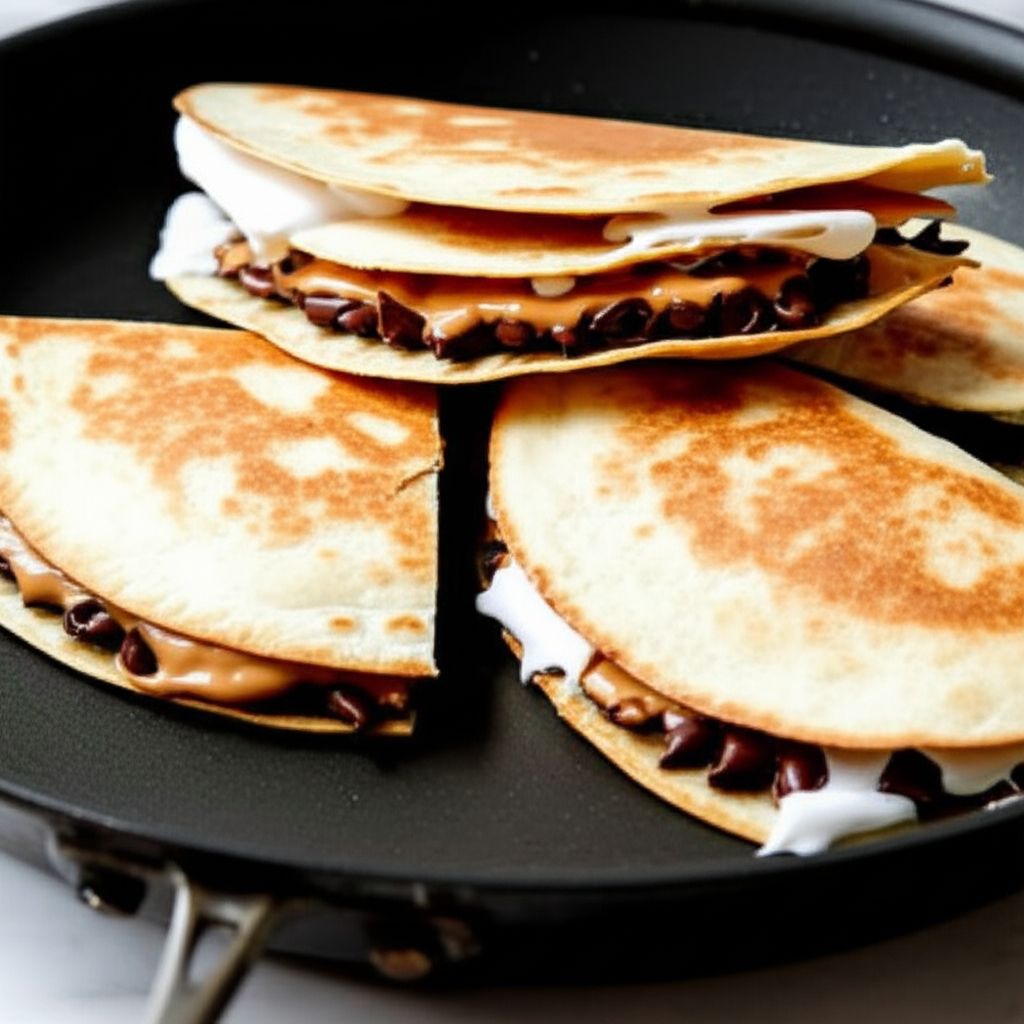 Dessert Quesadillas with Peanut Butter, Chocolate, and Marshmallow