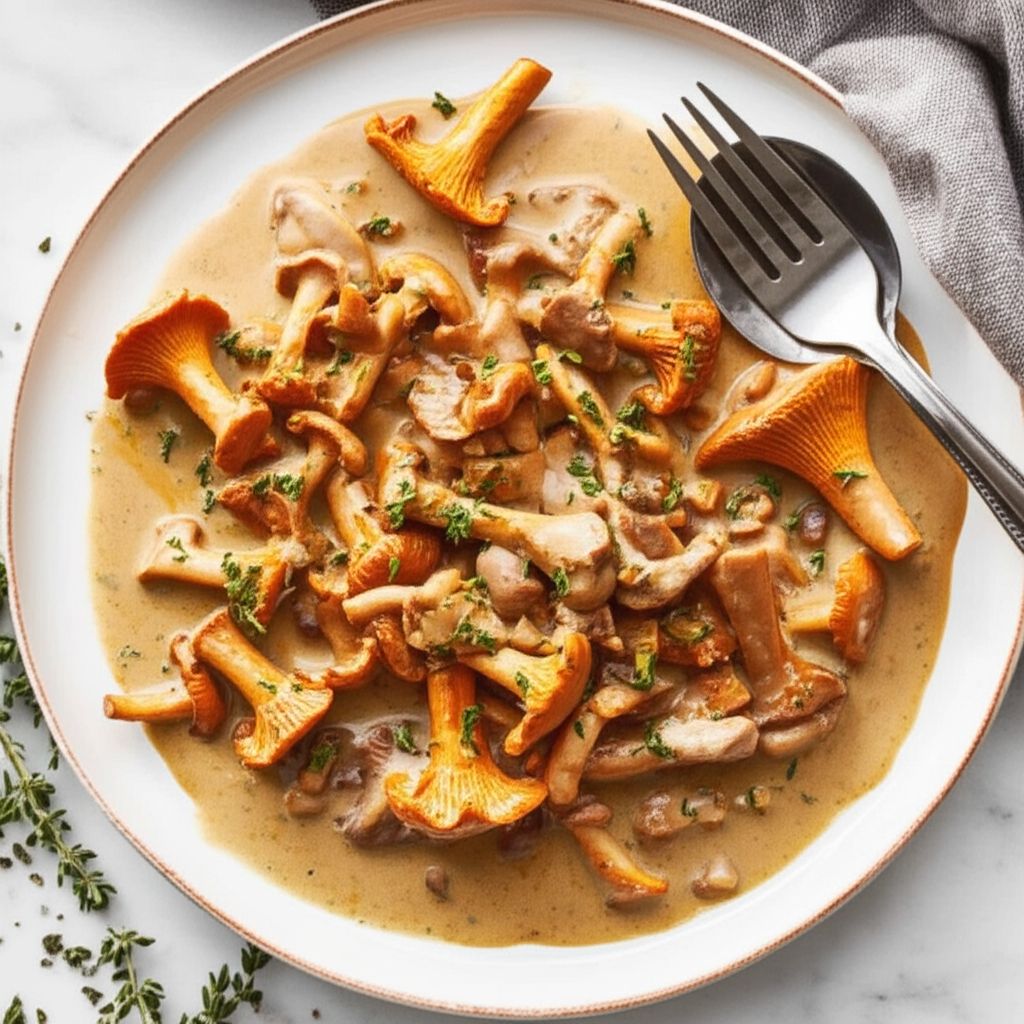 Easy Chanterelle Mushrooms in Cream Sauce
