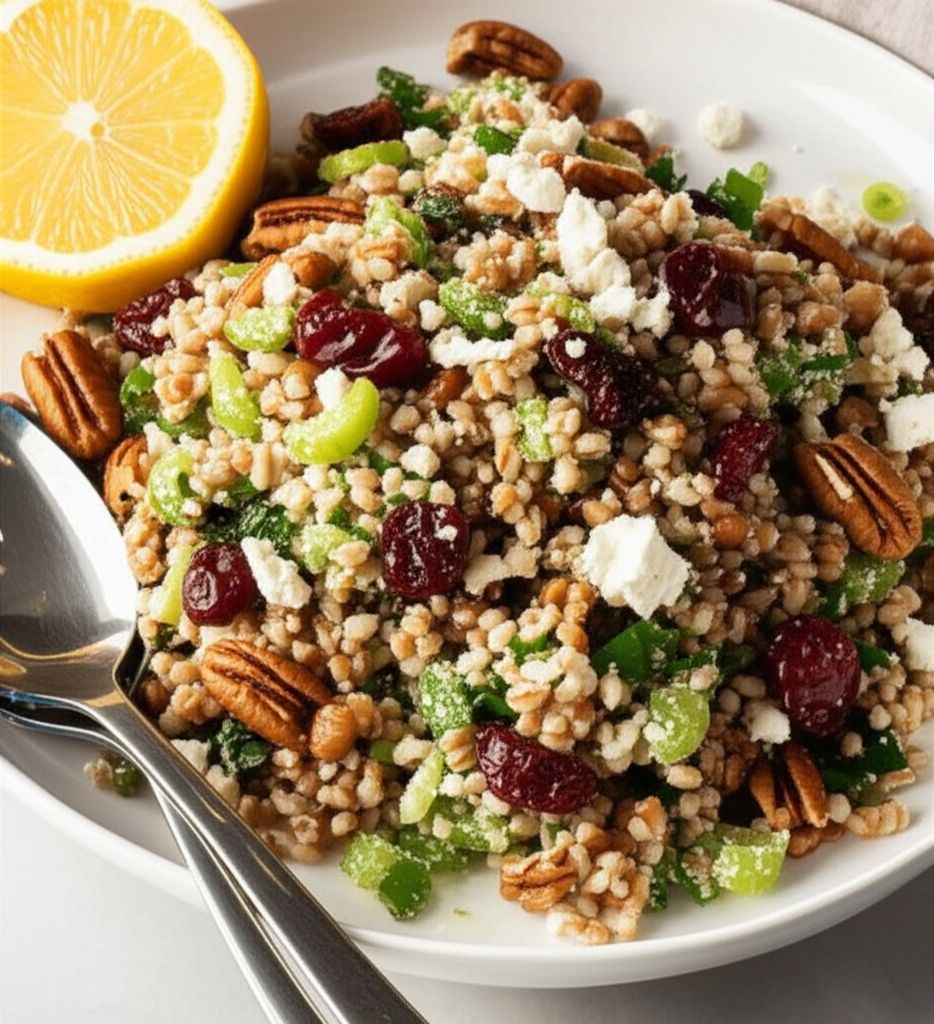 Farro Salad with Pecans, Feta, and Cherries