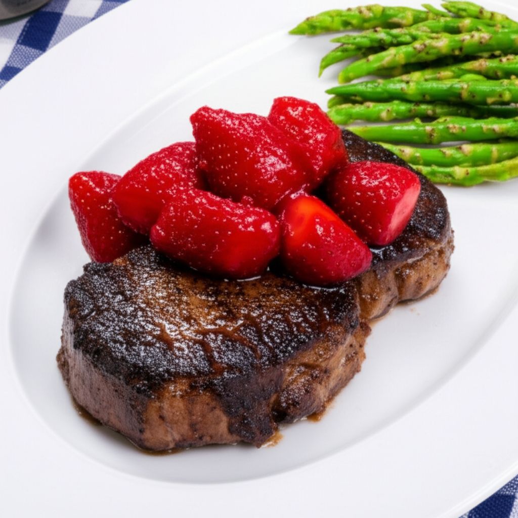 Filet Mignon and Balsamic Strawberries
