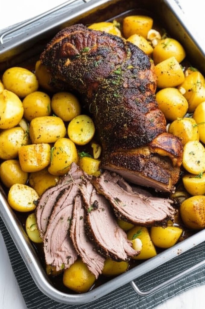 Greek Roast Lamb and Potatoes