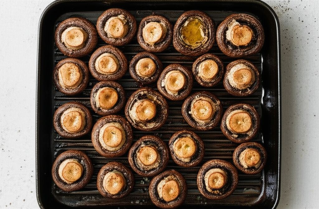Grilled Mushrooms Stuffed with Basil and Blue Cheese Butter
