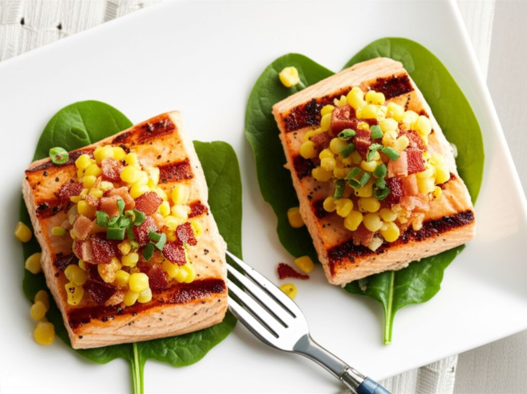 Grilled Salmon with Bacon and Corn Relish