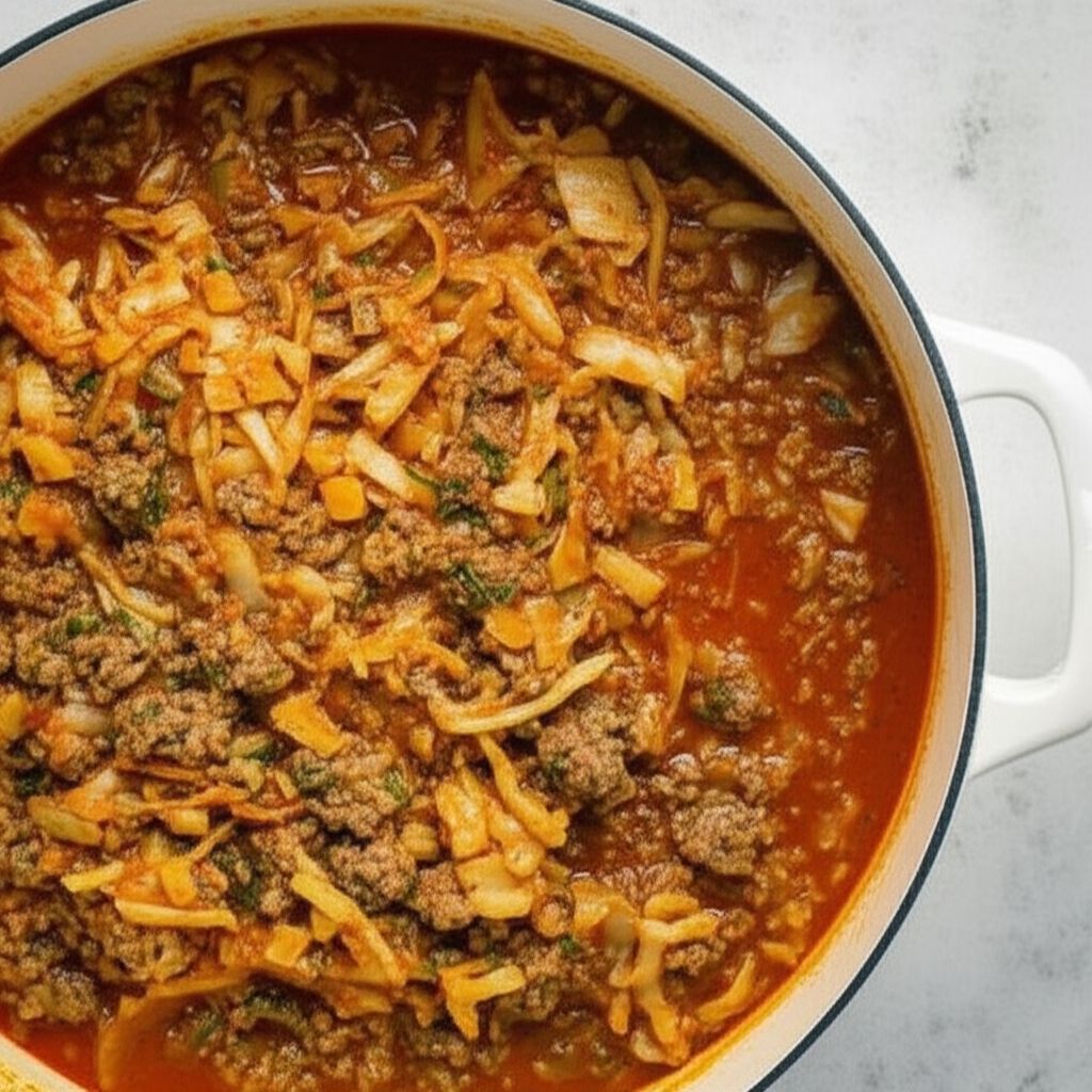 Ground Beef and Chopped Cabbage