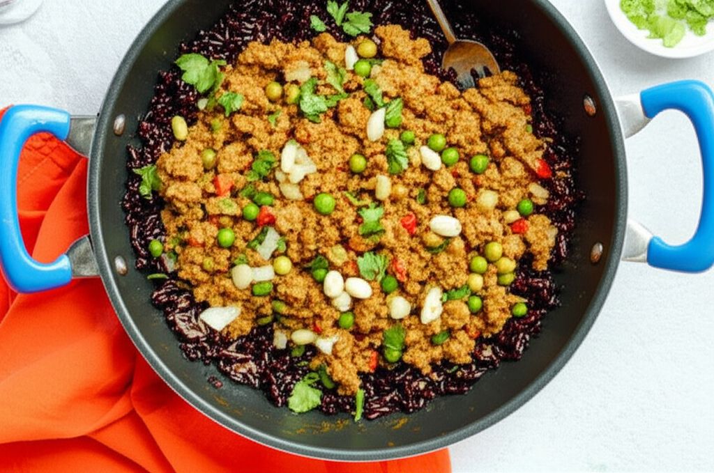Ground Turkey Kheema with Forbidden Rice