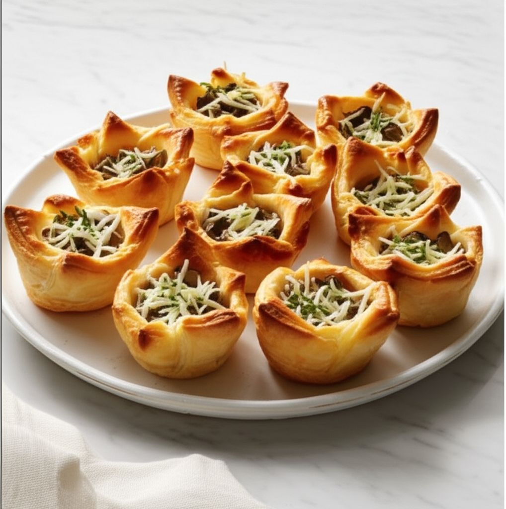Gruyere-Mushroom Puff Pastry Bites