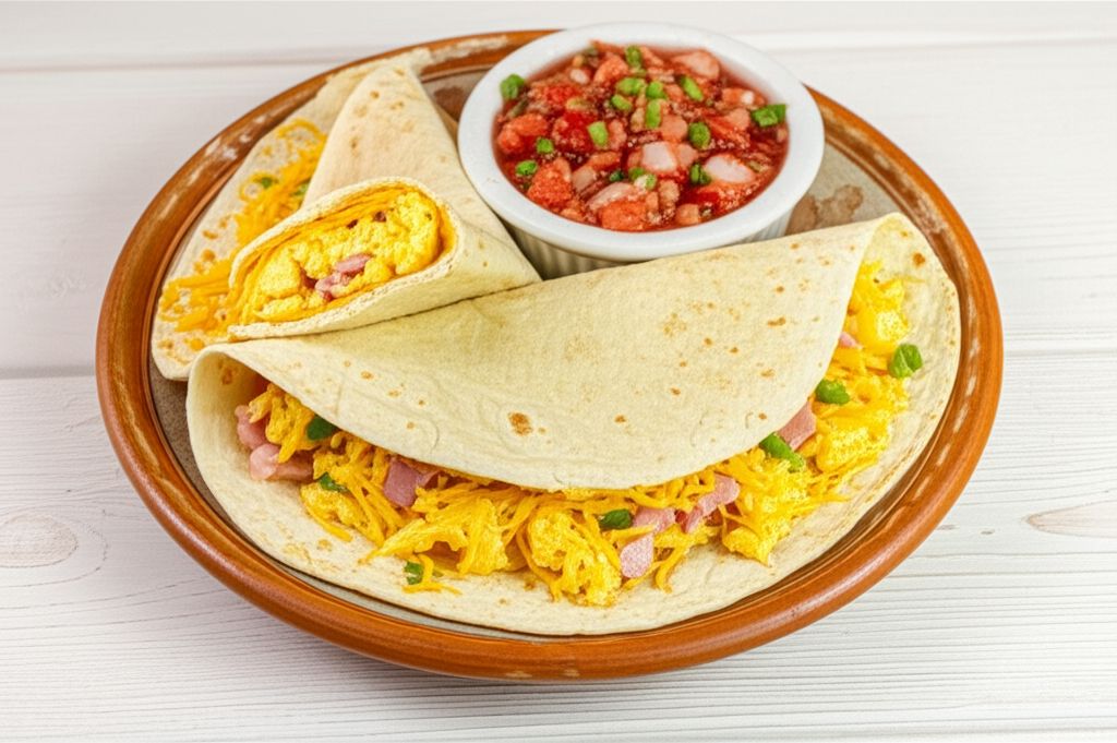 Ham and Cheese Breakfast Tortillas