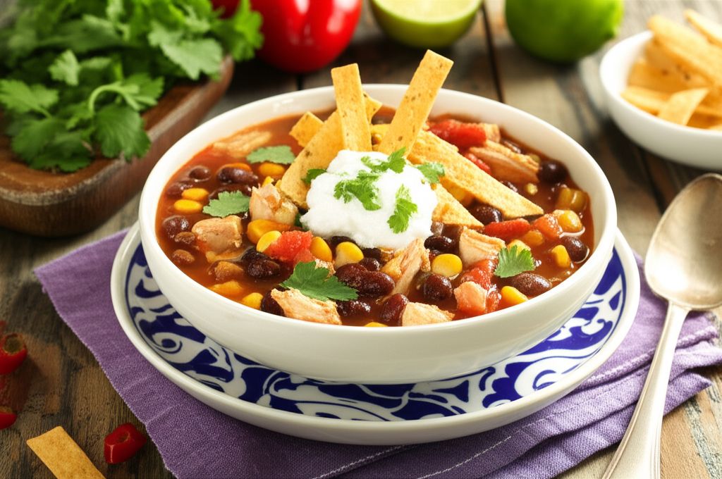 Healthier Slow-Cooker Chicken Tortilla Soup