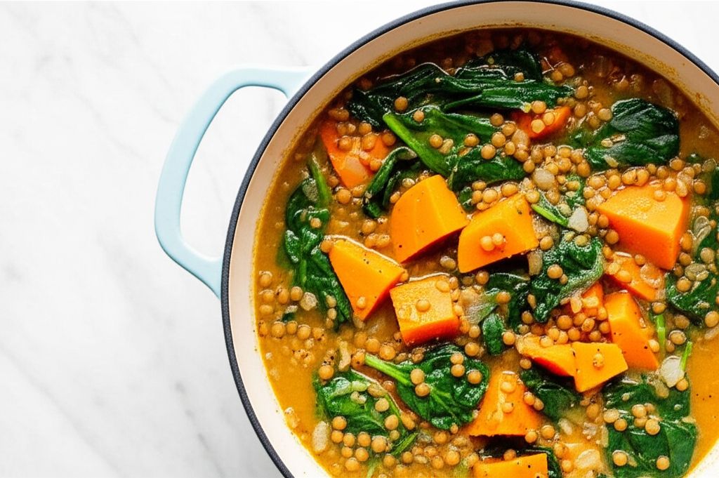 Indian Sweet Potato and Lentil Soup