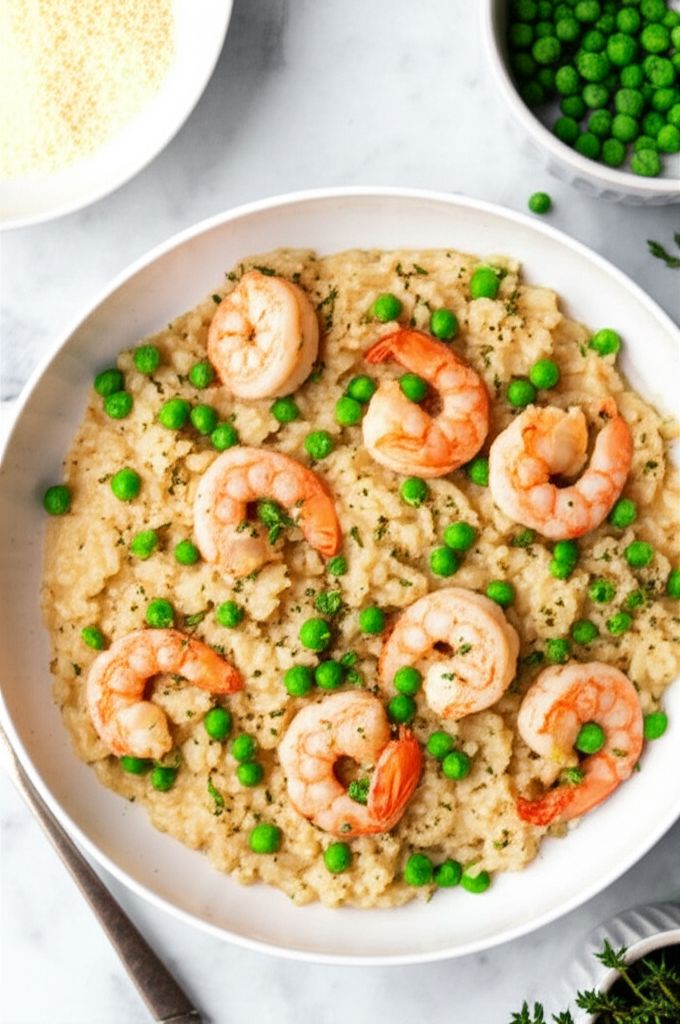 Instant Pot Shrimp Risotto with Peas