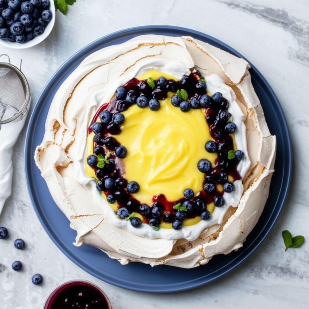 Lemon Blueberry Pavlova