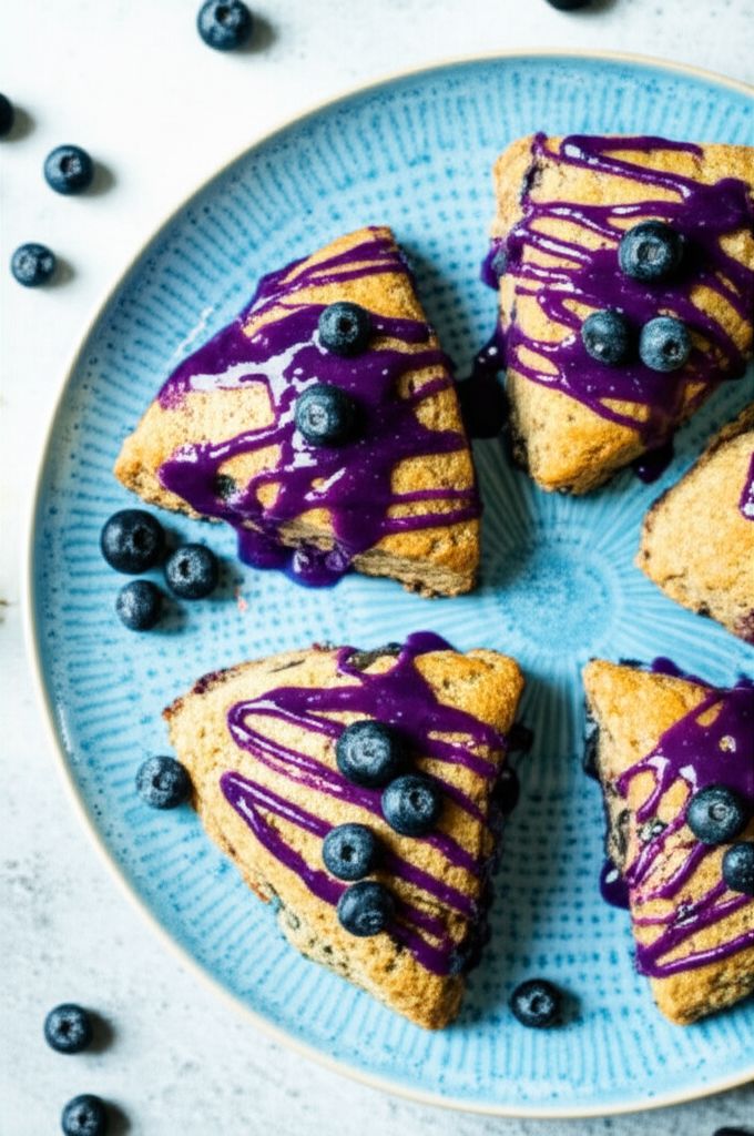 Lemon-Blueberry Scones with Blueberry Glaze