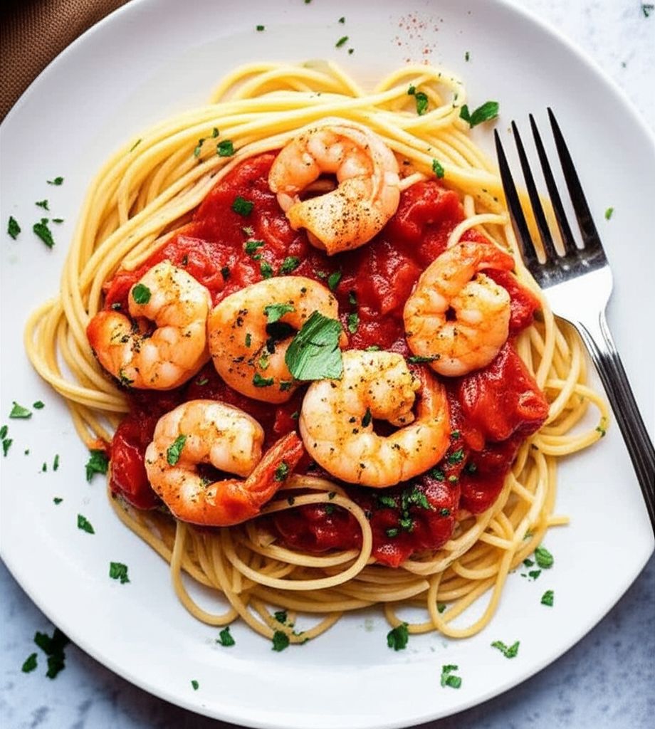 Linguine Pasta with Shrimp and Tomatoes
